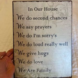 In Our Home Metal Decorative Wall Hang Family Decor